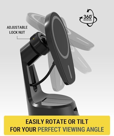 Scosche MPQ6 DV-SP Magnetic Phone Mount with 15 W Wireless Fast Charger – Hands-Free Dashboard & Vent Holder for i Phone 12/13/14/15/16 Series & Mag Safe Cases – Ultimate Safety and Accessibility for Drivers on the Go