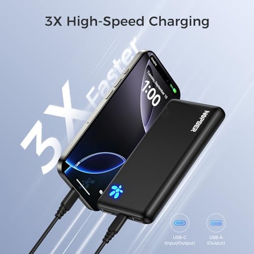Ultra-Slim 10800 m Ah Portable Charger – Lightweight Power Bank with 15 W Fast Charging for i Phone 16/15/14 & Samsung Galaxy – Essential Travel Companion for On-the-Go Power Solutions – Optimal Device Compatibility and Safety Features