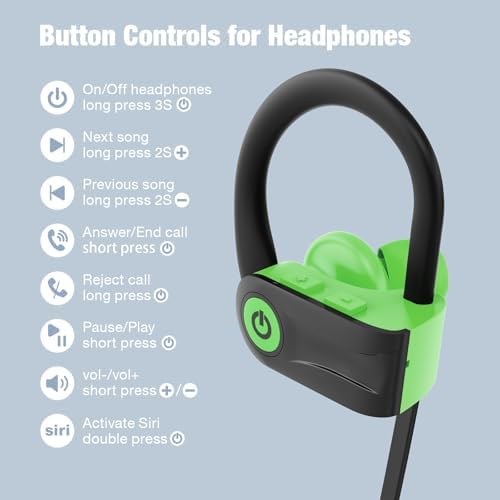 Boean Wireless Bluetooth Earbuds – IPX7 Waterproof Sports Headphones with 16 Hours Playtime & HD Deep Bass Sound for Active Lifestyles – Enhanced Bluetooth 5.3 Connectivity for Seamless Listening and Workout Performance