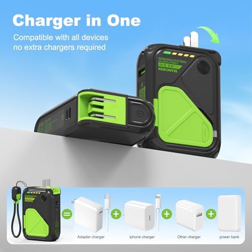 Compact Magnetic Power Bank – P05 Portable Charger with 10000 m Ah Capacity for Fast Wireless Charging, Built-in Cable & Foldable Plug – Perfect Travel Companion for i Phone, Samsung & Android Devices