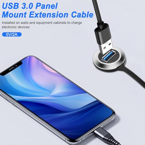 XMSJSIY USB 3.0 Flush Mount Extension Cable – 5 Gbps High-Speed USB Type-A Male to Female Connector for Seamless Data Transfer and Charging – Durable 1 M (3.2 FT) Design for Professional Installations and DIY Projects – Enhanced Compatibility for Workstations and Entertainment Systems