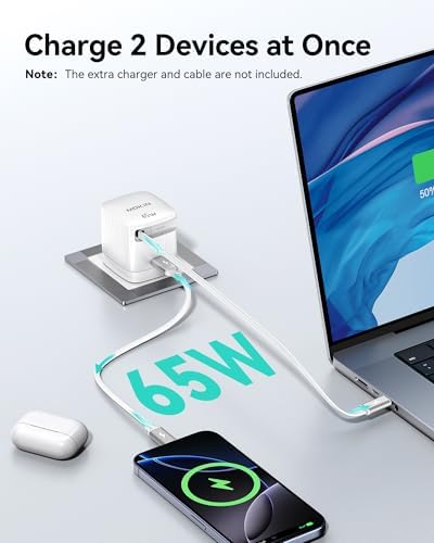 Revolutionize Your Charging Experience with the 65 W Retractable Wall Charger – PD Fast USB-C Adapter with Built-In Retractable Cable, Travel-Friendly Foldable Plug, Ideal for i Phone 16/15, Mac Book Pro, i Pad, Galaxy & More – Unmatched Speed and Versatility for All Devices