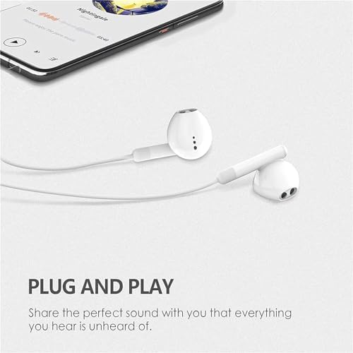 Premium Wired Earbuds for i Phone – Dual Pack with Built-In Microphone and Volume Control – Exceptional Noise Isolation for Unmatched Clarity – Tailored Compatibility with i Phone 14/13/12/11/XR/XS/X/8/7/SE – Ultimate Comfort for Daily Use and Enhanced Listening Experience