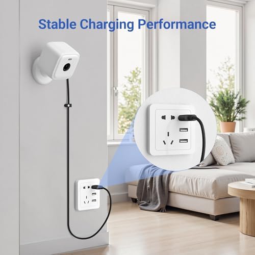 Basesailor Blink Mini 2 Power Cord 20 FT/2 Pack – Extra Long USB A to USB C Charging Cable for Eufy Solo Cam & Petcube Cam – Durable Tangle-Free Design for Enhanced Compatibility and High-Speed Performance, Ideal for Security Cameras Indoor/Outdoor Use