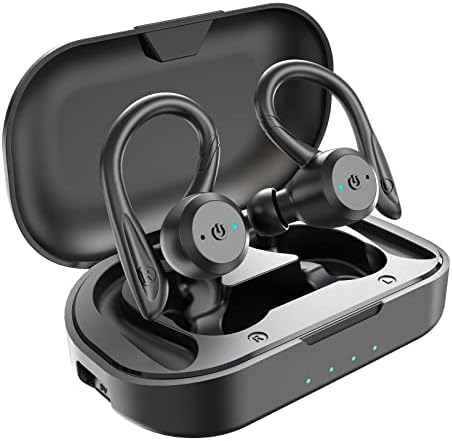 APEKX True Wireless Bluetooth Earbuds with IPX7 Waterproof Protection – Sports-Ready In-Ear Headphones with Superior Stereo Sound and Built-in Microphone for Active Lifestyles – Compact Charging Case for Extended Use and Universal Device Compatibility