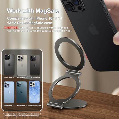 Innovative Dual Magnetic Ring Phone Holder: Premium Mag Safe-Compatible Accessory with Tripod Mount for i Phone 16/15/14/13 Pro Max & Universal Smartphones – Versatile Gym Stand for Secure, Adjustable Viewing Angles and Effortless Hands-Free Use