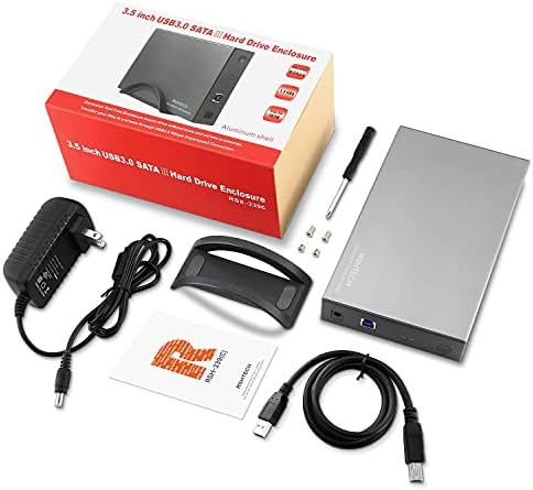 RSHTECH 3.5-Inch Aluminum USB 3.1 Gen 1 HDD Enclosure with Type C to SATA Connectivity – Ultra-Fast External Dock Case for 16 TB Drives, Perfect for SSD and HDD Data Management, Quick Setup & Enhanced Durability