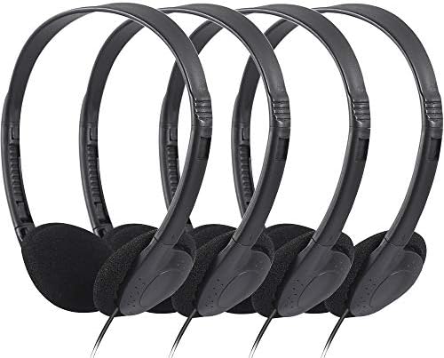 Bulk Kids Headphones – 25-Piece Classroom Audio Package for Enhanced Learning – Lightweight Adjustable On-Ear Design with Universal Device Compatibility in Sleek Black – Perfect for Engaging Group Activities and Extended Listening Comfort – Durable and Affordable Solution for Students and Adults