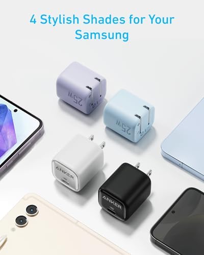 Anker 25 W Compact USB-C Fast Charger with PPS Technology – Travel-Ready Foldable Design for Galaxy S24, i Phone, i Pad & More – Includes Premium Universal Charging Cable for Maximum Device Compatibility and On-the-Go Convenience