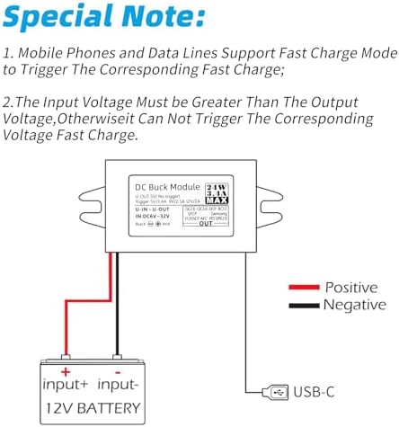 Aideepen Dual-Pack 24 W DC-DC Converter Module – High-Efficiency 12 V/24 V to 5 V USB-A Car Charger for Rapid Device Charging and Universal Compatibility in Automotive Applications