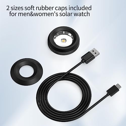 Rounkin Solar Watch Fast Charger – High-Efficiency Portable Solar Power Station for Casio, Citizen, Seiko, and Garmin Watches – Durable Metal Base, 9-Hour Auto Shut-Off Timer, Rapid Heat Dissipation for Optimal Performance and Eco-Friendly Charging Solutions