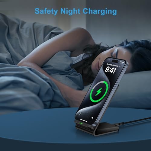 Google Pixel 9 Fast Charging Wireless Charger Stand – 15 W Ergonomic Power Station for Pixel 9, 9 Pro, 8, 7 Series, Compatible with Samsung Galaxy S25-S20 Ultra FE & i Phone 16-15 – Sleek Design with Safety Features for Effortless Device Charging