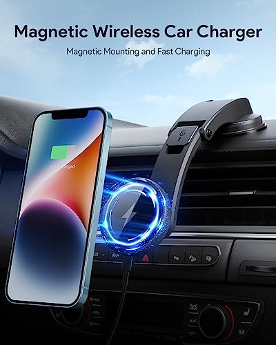 Experience Seamless Charging with the SMOONFACE 15 W Magnetic Wireless Car Charger Mount – Perfect Dashboard Solution for All i Phone Models 12 to 16 Series, Ensuring Fast, Stable Power and Effortless Accessibility for Enhanced Driving Safety and Convenience