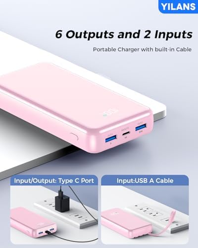 Extraordinary 42800 m Ah Portable Charger with Integrated Cables – 22.5 W PD Fast Charging Power Bank for i Phone 16/15/14/13/12 & Android – Charge Up to 6 Devices at Once with Advanced Safety Features – Optimal Travel Companion with User-Friendly LED Display Experience unparalleled charging capabilities with our cutting-edge 42800 m Ah portable power bank, designed for seamless compatibility with i Phones (16-11 series) and popular Android devices like Samsung S23/S22/S21. Featuring built-in cables (Type-C, i OS, Micro, USB-A), this all-in-one powerhouse eliminates the need for multiple cords and adapters, making it perfect for dynamic lifestyles. With lightning-fast 22.5 W PD fast charging technology, boost your i Phone 15 to 60% in just 30 minutes while safeguarding your devices with intelligent charging recognition. This versatile charger supports simultaneous charging for up to 6 devices, ideal for travel, camping, or outdoor adventures. The compact design (5.61”x2.88”x1.12”) and intuitive LED display ensure you’re always in control of your power needs. Stay connected and worry-free with built-in security features that monitor and prevent overcharging. Elevate your on-the-go lifestyle with this essential power bank!