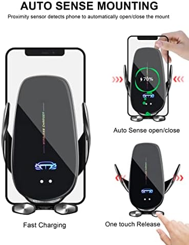 Effortless Fast Charging Wireless Car Mount – 15 W Intelligent Auto-Clamping Qi Charger for i Phone & Android Smartphones – Versatile 360-Degree Rotation Holder for Seamless Navigation – Ultimate Convenience in Car Accessories