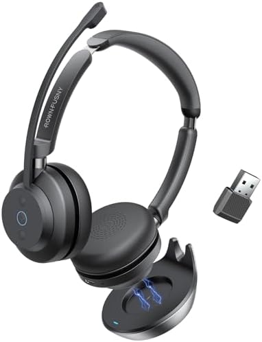 Revolutionary Bluetooth 5.3 Wireless Headset with Noise-Canceling Microphone – Experience Enhanced HD Sound Quality for Superior Calls and Immersive Music on PC, Laptop, i Phone, and Zoom – Ideal for Professionals and Everyday Audiophiles