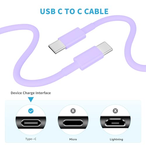 High-Speed 2-Pack USB C to USB C Charging Cable – 6 Foot Long, 60 W (3 A) Fast Charger for i Phone 16/15/Pro/Plus/Pro Max, i Pad Pro 12.9/11, i Pad Mini 6, i Pad Air 4/5 & Samsung Galaxy S23/22 – Durable, Tangle-Free, Versatile Design for Optimal Performance and Enhanced Compatibility