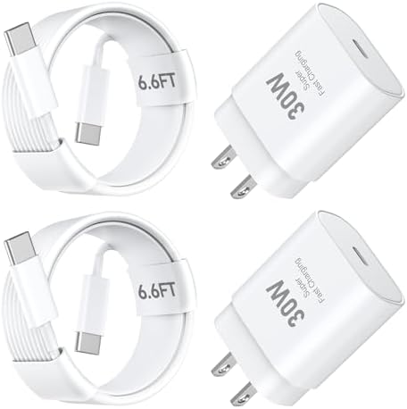 30 W USB-C Fast Charging Wall Charger with 10 FT Type C Cable – Ultimate Power Solution for i Phone 16 Pro Max, i Pad Pro/Air, Galaxy S25/S24 – Superior Speed, Versatile Compatibility & Long-Lasting Durability for All Your Charging Needs