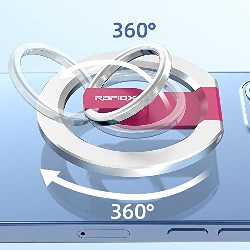 Magnetic 2-in-1 Phone Grip & Kickstand – Rapid X Snapo for i Phone 12-15 Series – Lightweight Aluminum Holder with 360° Flexibility and Enhanced Compatibility – Perfect for Hands-Free Viewing in Multiple Colors