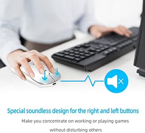 Elevate Your Productivity with the Versatile Wireless Mouse – Rechargeable Bluetooth 5.2 Connectivity, Three Modes (USB-A & USB-C Compatible) for Seamless Use with Mac Book, Chromebook, and More – Silent Click Design for Distraction-Free Work, Sleek Black Finish, Perfect for Travel and Home Office Efficiency