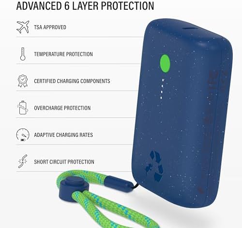 Ultimate Champ 10,000 m Ah Portable Charger – Dual USB-C Power Bank with 20 W Fast Charging for i Phone, Laptops, Tablets & More – Travel Essential with Included Cable for Enhanced Device Compatibility and Performance