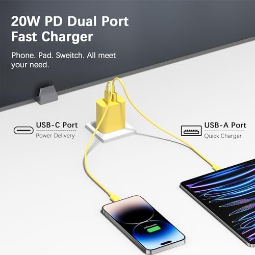 Compact 20 W USB C Wall Charger Set – Fast Charging 4-Pack in Stylish Purple for i Phone 16, Samsung, and Android Devices – Ultimate Portability and Efficiency for On-the-Go Power Needs