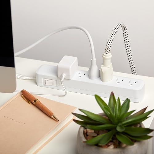 Globe Electric Designer Series 3-Outlet Power Strip in Chic Rose Finish – Stylish Surge Protector with Enhanced Compatibility and Fast Charging for Modern Homes and Offices