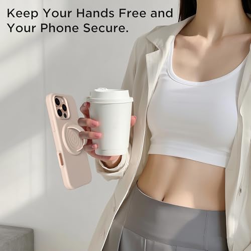 Revolutionary Magnetic Phone Ring Grip Holder – Ergonomic Silicone Finger Loop for i Phone Pro Max/Plus, 12/13/14/15/16 Series – Compatible with Mag Safe – Oat Color Enhances Aesthetics and Comfort – 360-Degree Rotation for Effortless Use – Secure Your Device with Style and Stability – Essential Smartphone Accessory for Unmatched Usability and Convenience