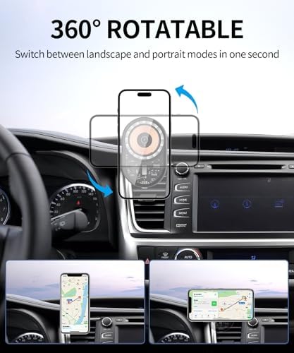 Transform Your Toyota Highlander Driving Experience with the Premium Wireless Charging Phone Holder (2020-2025) – 360° Rotating Mount for Effortless Navigation and Qi Charging, Stylish Auto Interior Upgrade, Perfectly Compatible with Mag Safe Technology