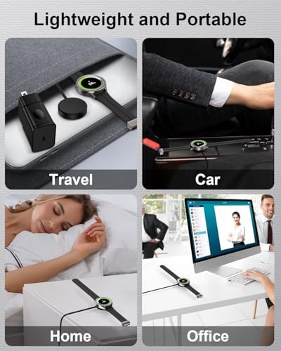 Revolutionary Magnetic Wireless Charger for Samsung Galaxy Watches – 25 W USB-C Fast Charging Block with 3.3 FT Type-C Cable in Stylish Black – Unmatched Compatibility with Galaxy Watch Ultra/FE/7/6/6 Classic/5/5 Pro/4/4 Classic/3/Active 2/1 – Effortless Docking & Robust Design for Enhanced Charging Efficiency