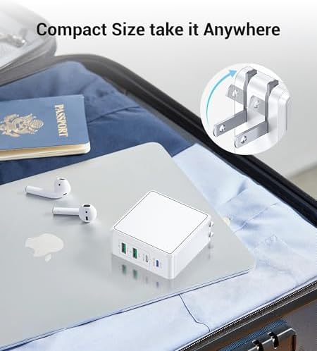 High-Efficiency 140 W USB-C Fast Charger: Versatile Multi-Device Power Hub for Mac Book Pro, i Phone 16/15/14/13 Pro Max, i Pad Pro & Samsung Galaxy – Compact Travel Charger for On-the-Go Professionals