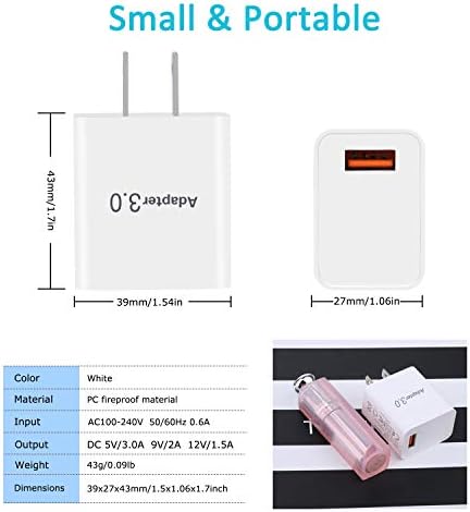 Ultra-Fast Charging 3.0 Wall Adapter – 18 W USB Power Block for Quick Device Recharge | 4-Pack Compatible with i Phone 16/15/14 Pro Max, Galaxy S23/S22, A03 s – Compact and Travel-Friendly Design for Enhanced Efficiency and Versatility