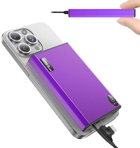 Ultra-Slim 10000 m Ah Magnetic Power Bank – Fast 20 W Charging with Built-in USB-C for i Phone 15/14/13/12 Pro Max – Lightweight Travel Charger with Mag Safe Technology and LED Display – Safe, Stylish, and Convenient Power Solution