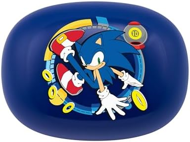 Sonic The Hedgehog Kids Wireless Bluetooth Earbuds with Microphone – Ultimate Audio Adventure for Young Gamers – Lightweight, Durable Design with Compact Charging Case for School, Travel, and Home Use – Effortless Connectivity and Enhanced Device Compatibility for Endless Fun