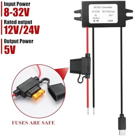Rugged IP67 Waterproof USB Charging Hub – High-Efficiency DC-DC Converter for Trucks, Off-Grid Solar Systems, and Marine Use – 10-90 V to 5 V 3 A (15 W) Power Supply for Extreme Conditions – Durable, Dustproof, and Shock-Resistant for Reliable Charging Anytime, Anywhere