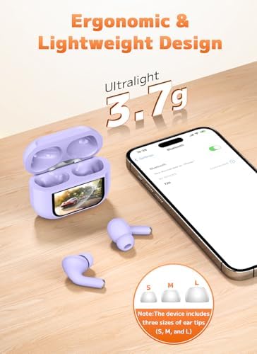 Advanced Bluetooth 5.4 Wireless Earbuds with Active Noise Cancelling (ANC) and Immersive Deep Bass – Uninterrupted 48-Hour Playtime for Ultimate Comfort and Connectivity, Ideal for Workouts, Travel, and Home Entertainment