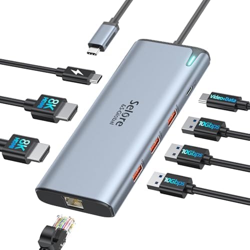 Ultimate 7-in-1 USB C Hub HDMI Adapter for Mac Book Pro & Air – High-Speed 4 K HDMI, Dual USB 3.0, SD/TF Card Reader, and 100 W Power Delivery – Compact and Durable Dongle for Seamless Connectivity with Dell XPS & Lenovo Think Pad