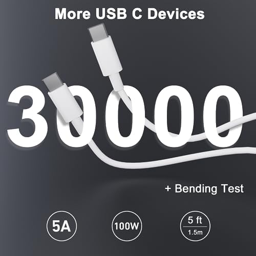 Ultra-Fast 100 W Ga N USB-C Charger for Laptops – Versatile Charging Hub with 4 Ports for HP, Lenovo, ASUS, Mac Book Pro, i Pad Pro, and More – Innovative Power Delivery PD 3.0 Technology for Rapid Device Compatibility – 5 ft AC Cable Included – Safe and Efficient Charging with Advanced Protection Features
