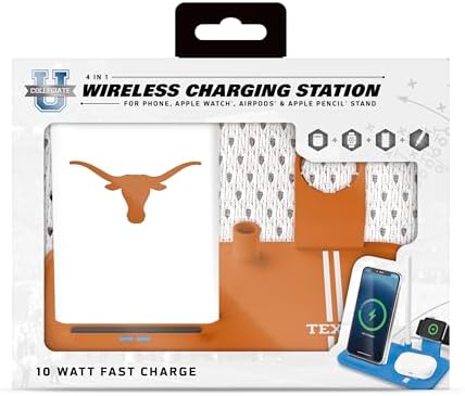 SOAR NCAA 4-in-1 Wireless Charging Docking Station: Rapid Charge Solution for i Phone, Apple Watch, Air Pods & Apple Pencil – Official NCAA Design for Ultimate Fan Experience and Device Compatibility