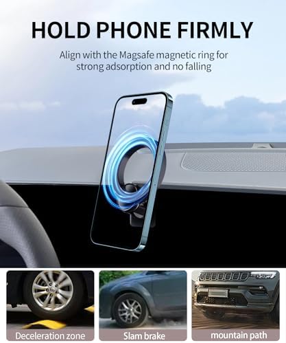 Premium 360° Rotating Car Phone Holder for 2024-2025 Hyundai Sonata – Secure Mag Safe Compatible Mount with Fixed Clip for 12.3-Inch Screens, Non-Obstructive Design for Air Vents, Enhanced Stability and Easy Access to Navigation & Calls