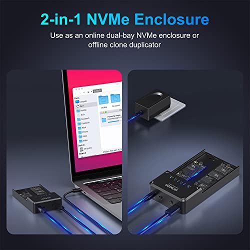 Sokiwi Tool-Free M.2 NVMe SATA SSD Enclosure Adapter – High-Speed USB 3.2 Gen2 10 Gbps External Drive Converter for M-Key/B+M Key SSDs – Compact and Durable Solution for Data Transfer, Backup, and Storage Expansion – Supports UASP & TRIM for Optimal Performance