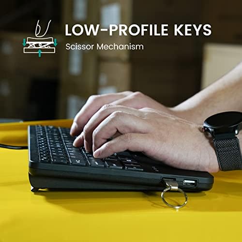 Revolutionize Your Workspace with the Perixx PERIBOARD-525 US Wired Mini USB Keyboard Featuring Touchpad – Compact Design with X Type Scissor Keys, Dual USB Hubs, and Optimal Compatibility for Enhanced Productivity