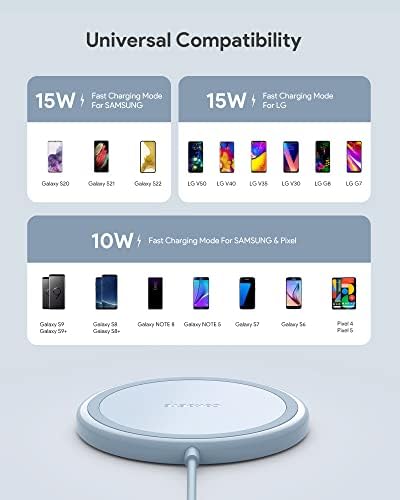 Dual Pack 15 W Fast Wireless Charger – Maximize Charging Efficiency for i Phone 16/15/14 & Samsung Galaxy S24/S23/S22 – Sleek Design, Enhanced Compatibility, Safe Charging for Air Pods Pro 2