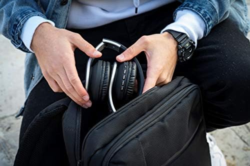 Experience the Ultimate in Comfort and Sound with Power Locus Stylish Purple & White Wireless Over-Ear Headphones – Hi-Fi Stereo Quality, Foldable Design for Travel, 12-Hour Battery Life, and Built-In Microphone for Hands-Free Calls – Perfectly Compatible with i Phone, Samsung, and LG Devices