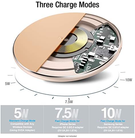 TOZO 2025 Upgraded 15 W Max Fast Wireless Charging Pad – Sleek Rose Red Design for i Phone 16/15/14/13/12 Series & Samsung Galaxy S24/S23/S22 – Ultimate Wireless Power Solution for Busy Lifestyles – Efficient, Portable & Compatible Charging Experience