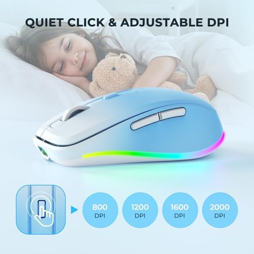 PEIOUS Rechargeable Wireless Mouse with LED – Innovative Jiggler Technology to Keep Your Computer Awake – Sleek Black Design for Optimal Comfort and Productivity