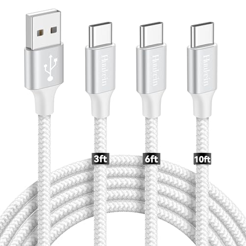 White USB C Cable 10ft, 2 Pack Long USB A to USB C Cable Fast Charging, USBC Charger Cord Compatible with iPhone 16e 16 15 Pro Max Plus, for Samsung Galaxy S21 Note 10, Pixel – Enhanced Compatibility and Speed