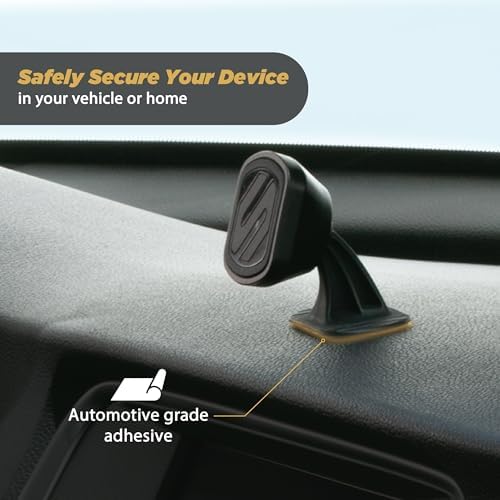 Scosche Magic Mount Select Dual Pack – Premium Magnetic Car Phone Holder for i Phone & Android – Secure 360° Adjustable Mount for Hands-Free Driving – Ideal for Dash & Window Use – Durable Design for Enhanced Compatibility & Safety