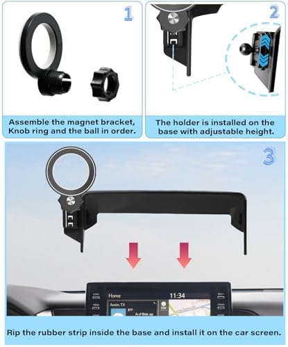 Revolutionize Your Driving with the 2021-2024 Toyota Camry Magnetic Phone Holder – 360° Rotating Car Mount for Hands-Free Navigation & Secure Attachment – Ideal for 7-Inch Touchscreen Integration and Ultimate Safety
