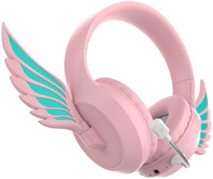 YAKEN YRKR Bluetooth 5.3 Over-Ear Headphones – Immerse Yourself in Hi-Fi Sound with Dynamic Rotating Wings & LED Lights for Gaming & Music – Unmatched Noise Cancellation, Ergonomic Fit, Extended Battery Life – Compatible with Smartphones, PCs, Laptops (Vivid Purple)